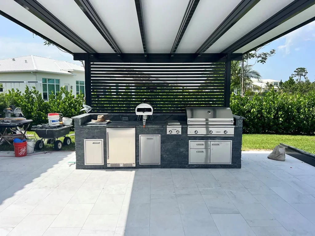 Covered outdoor kitchen